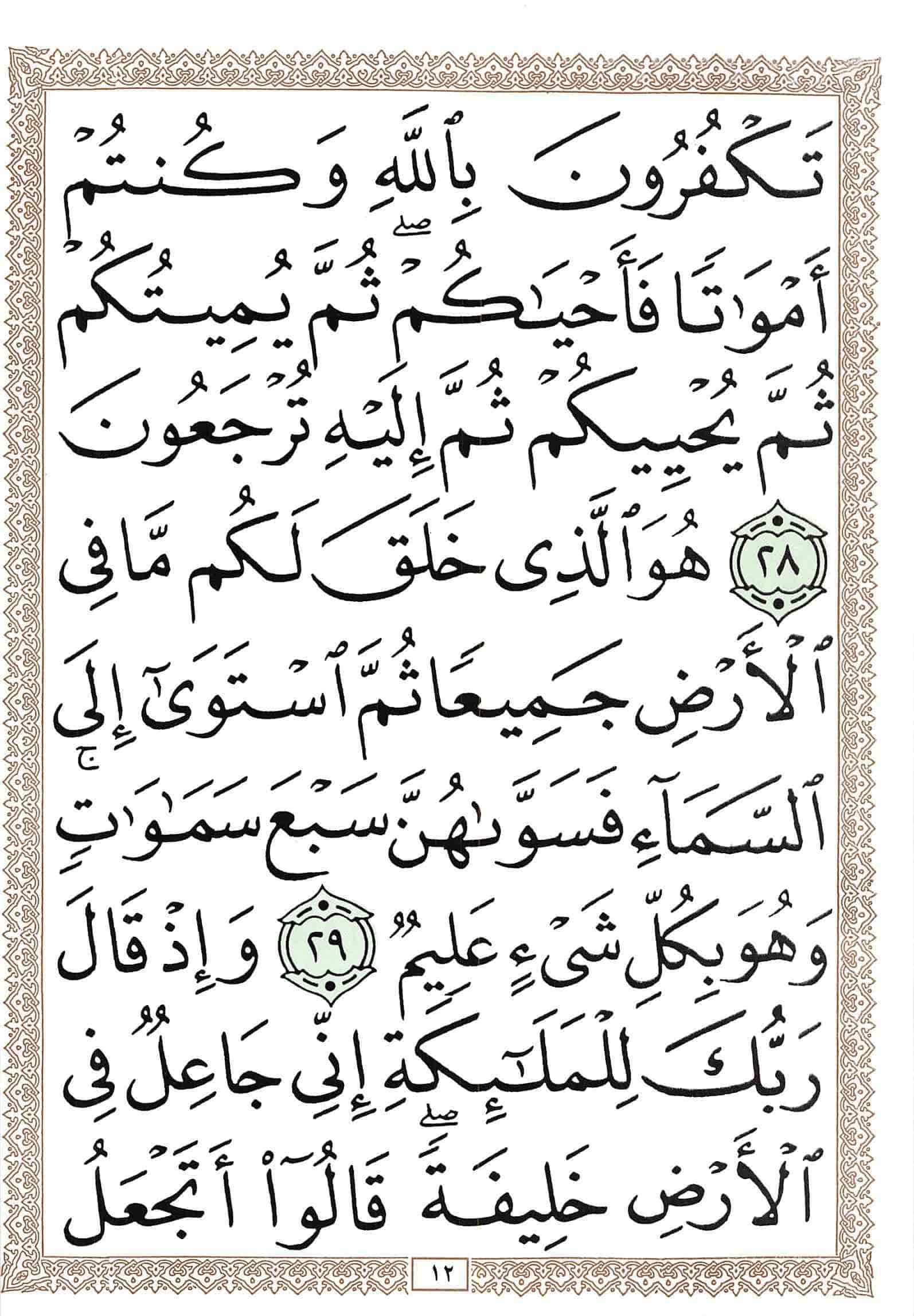 صفحة رقم 12 من قرآن الهاتف الجزء 1