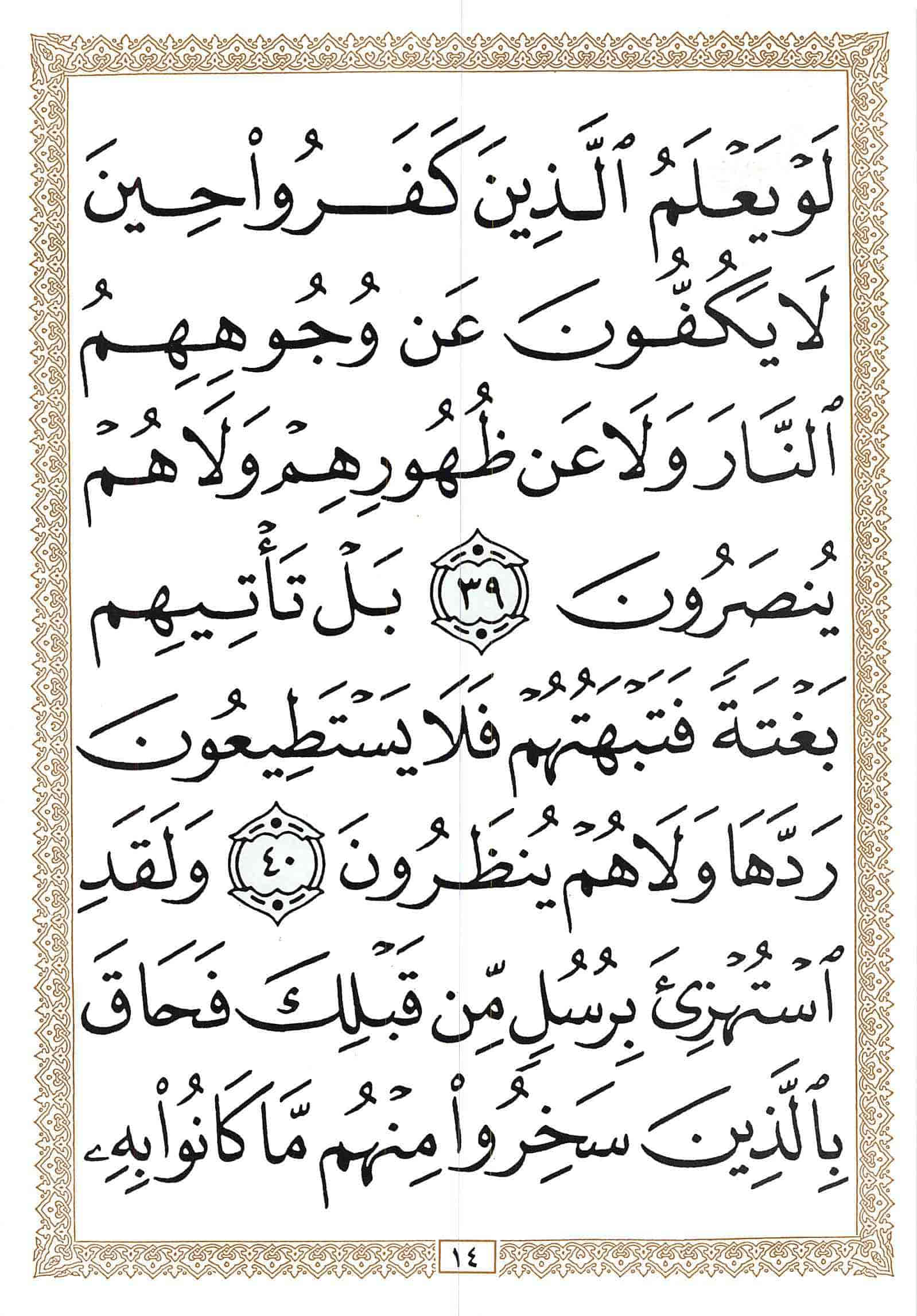 صفحة رقم 14 من قرآن الهاتف الجزء 17