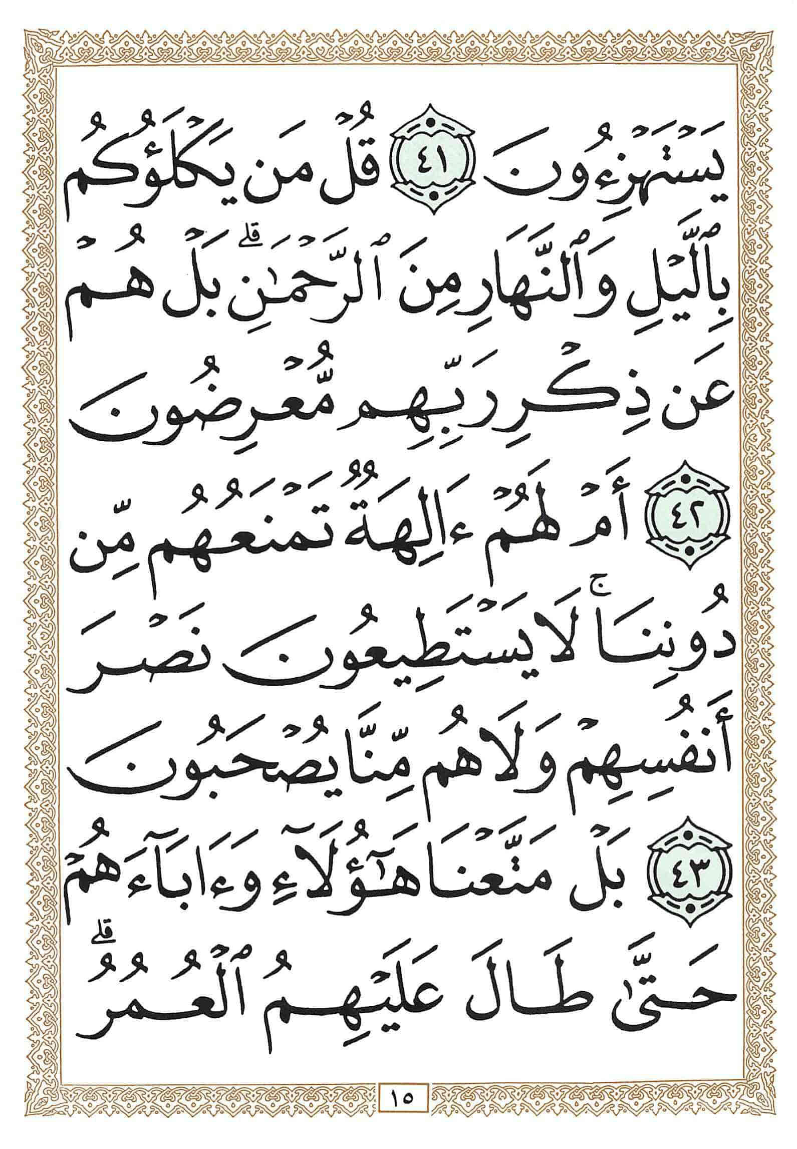 صفحة رقم 15 من قرآن الهاتف الجزء 17