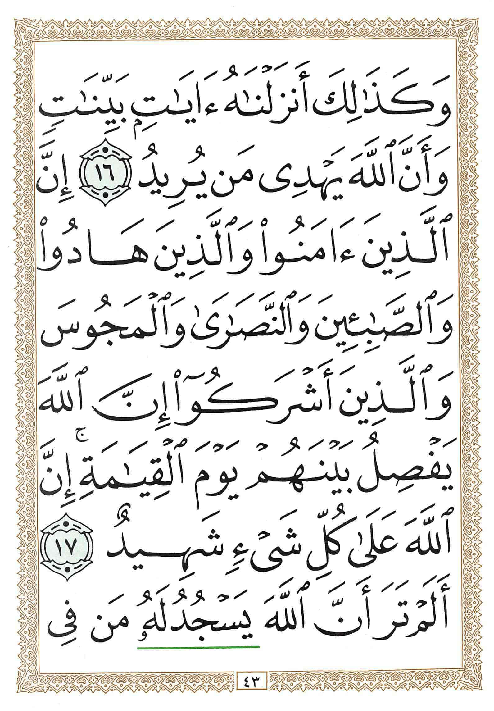 صفحة رقم 43 من قرآن الهاتف الجزء 17