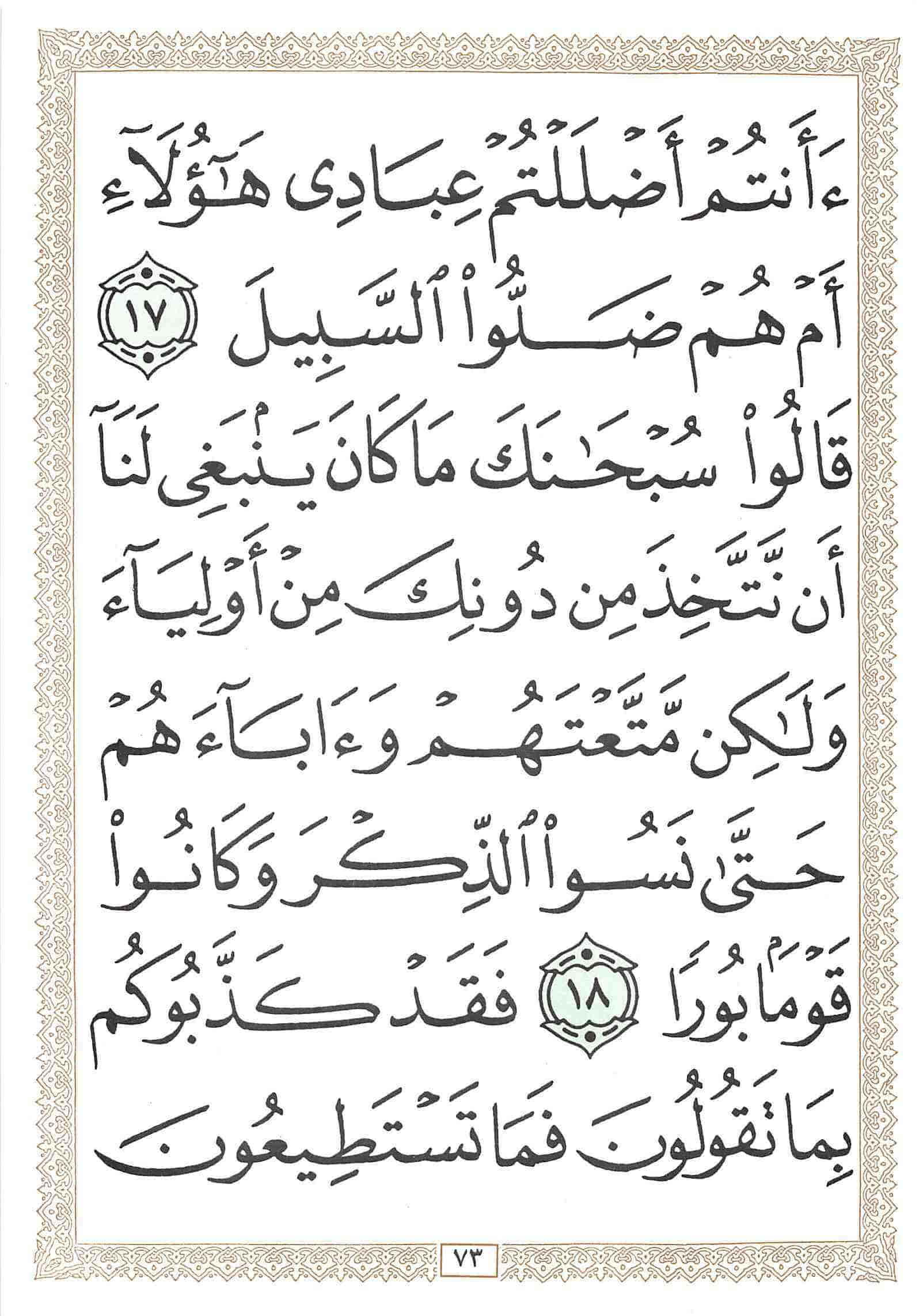 صفحة رقم 73 من قرآن الهاتف الجزء 18
