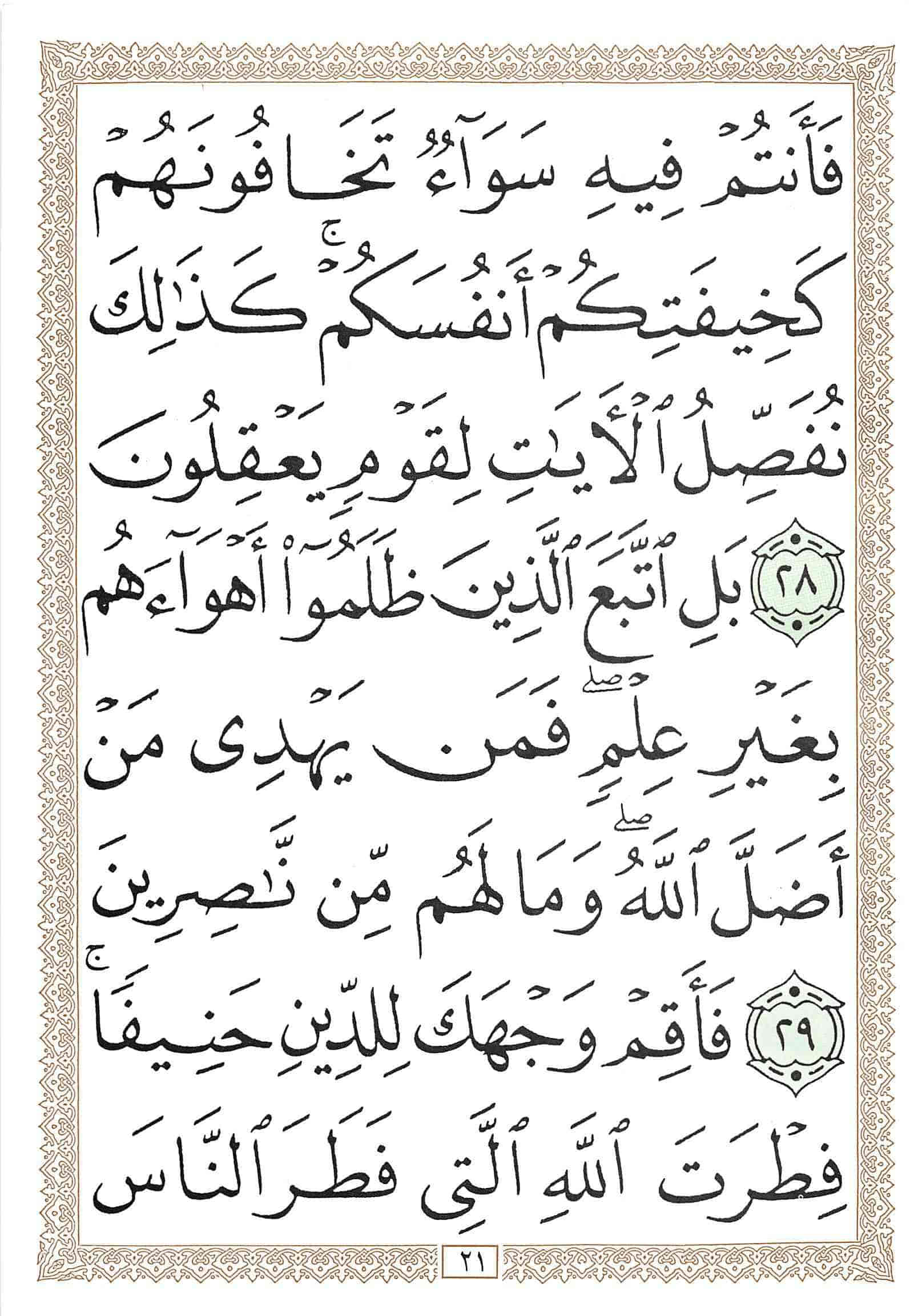 صفحة رقم 21 من قرآن الهاتف الجزء 21