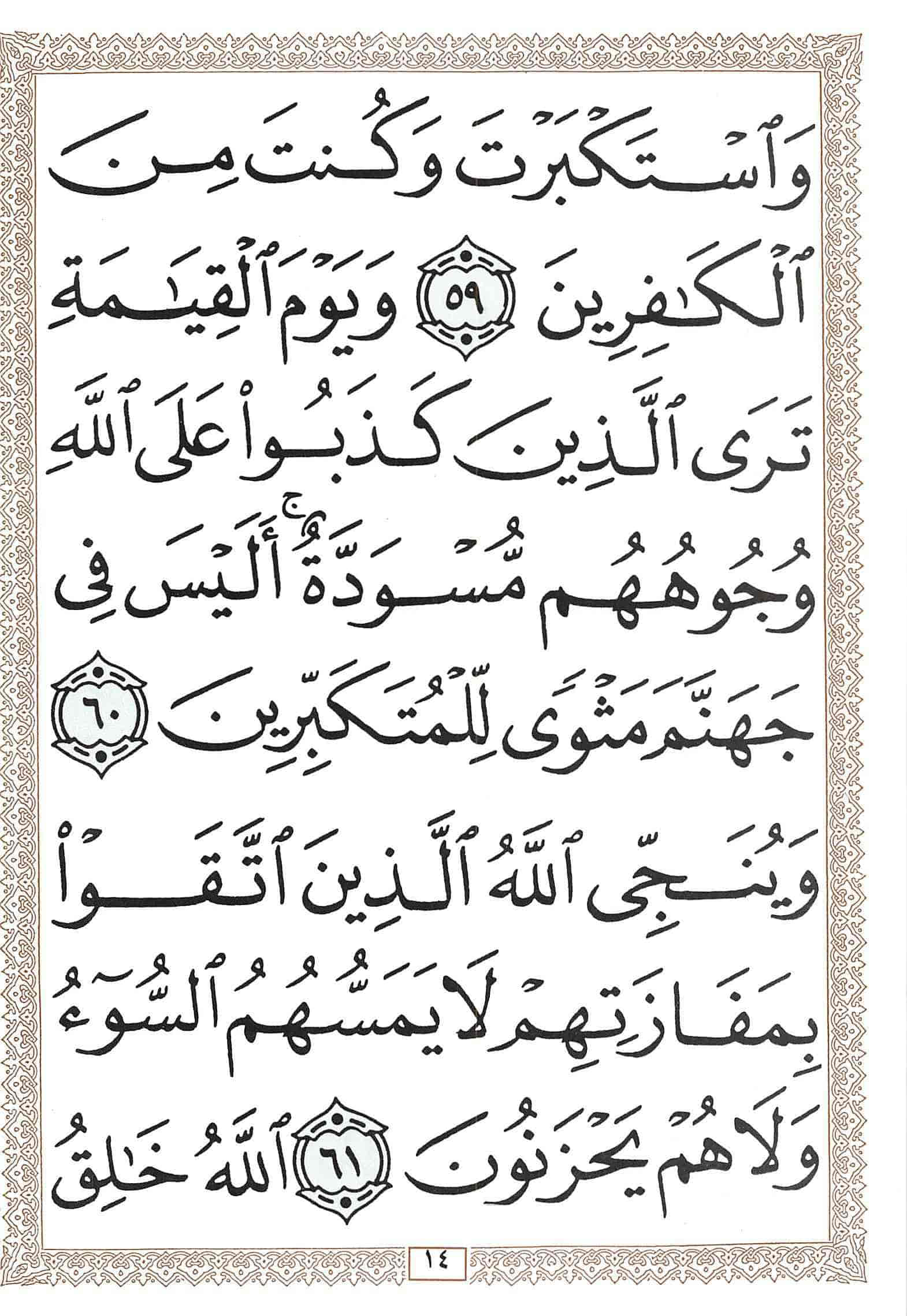 صفحة رقم 14 من قرآن الهاتف الجزء 24