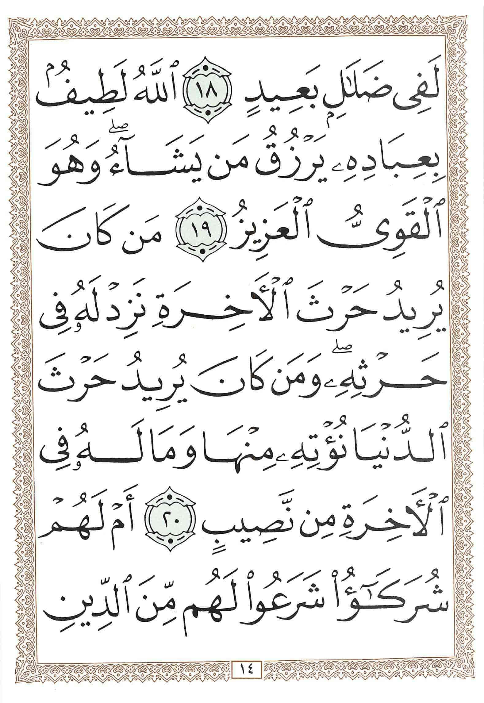 صفحة رقم 14 من قرآن الهاتف الجزء 25