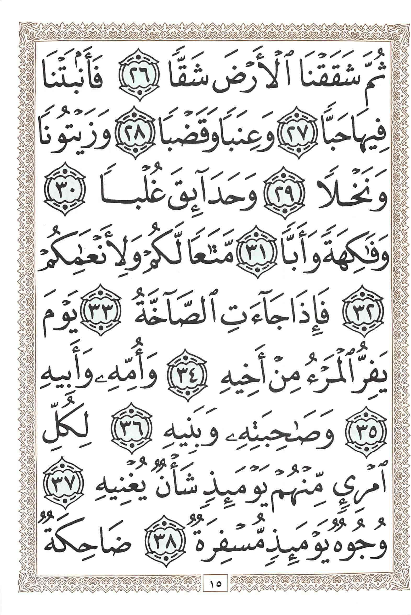 صفحة رقم 15 من قرآن الهاتف الجزء 30