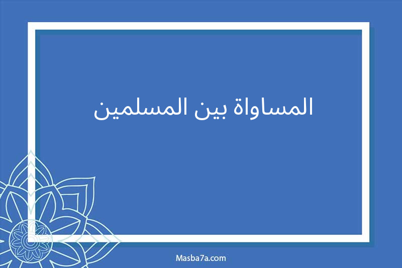 المساواة بين المسلمين 